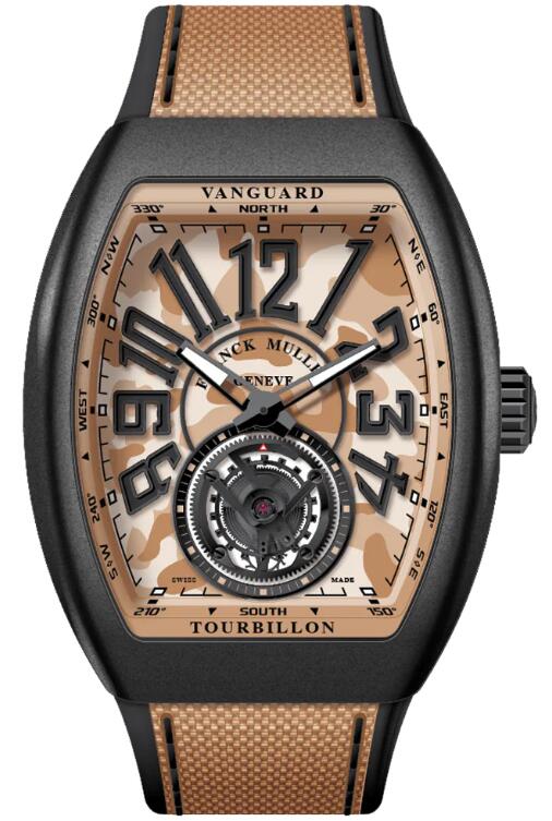 Buy Franck Muller Vanguard Titanium Case Camouflage Tourbillon - Beige Replica Watch for sale Cheap Price V 45 T CAMOU MC (TT) (NR) (SB) (CAM SB NR NR)